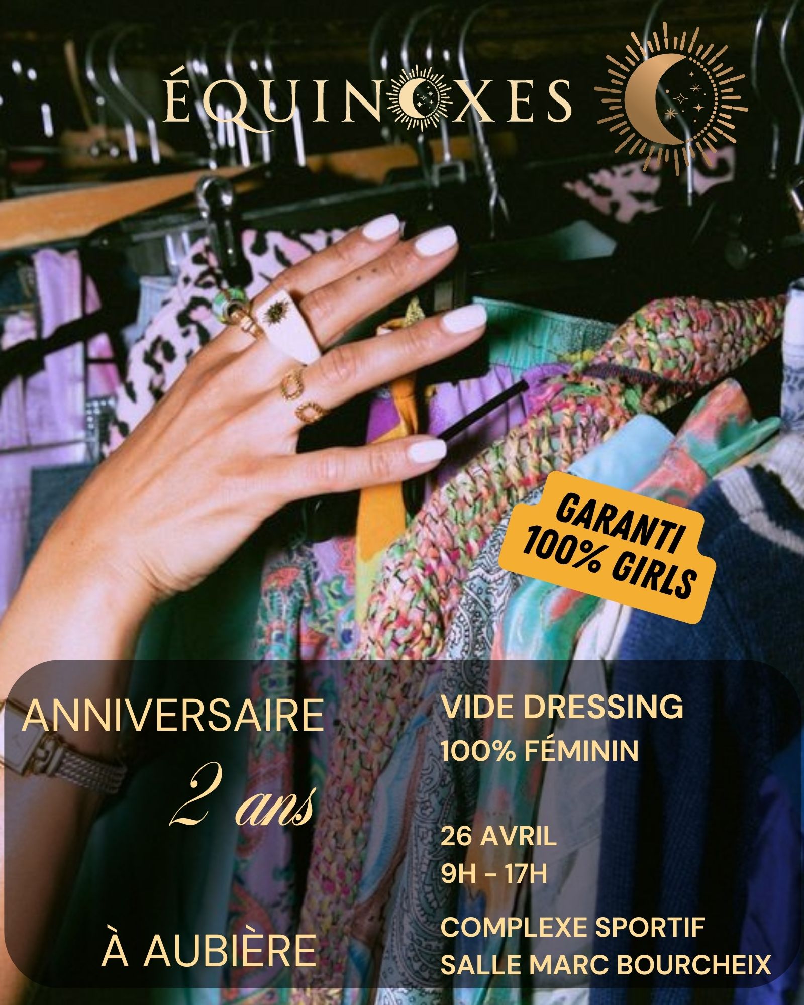 Vide Dressing 100% Féminin – 2 ans d&rsquo;EQUINOXES – 26 AVRIL 2026